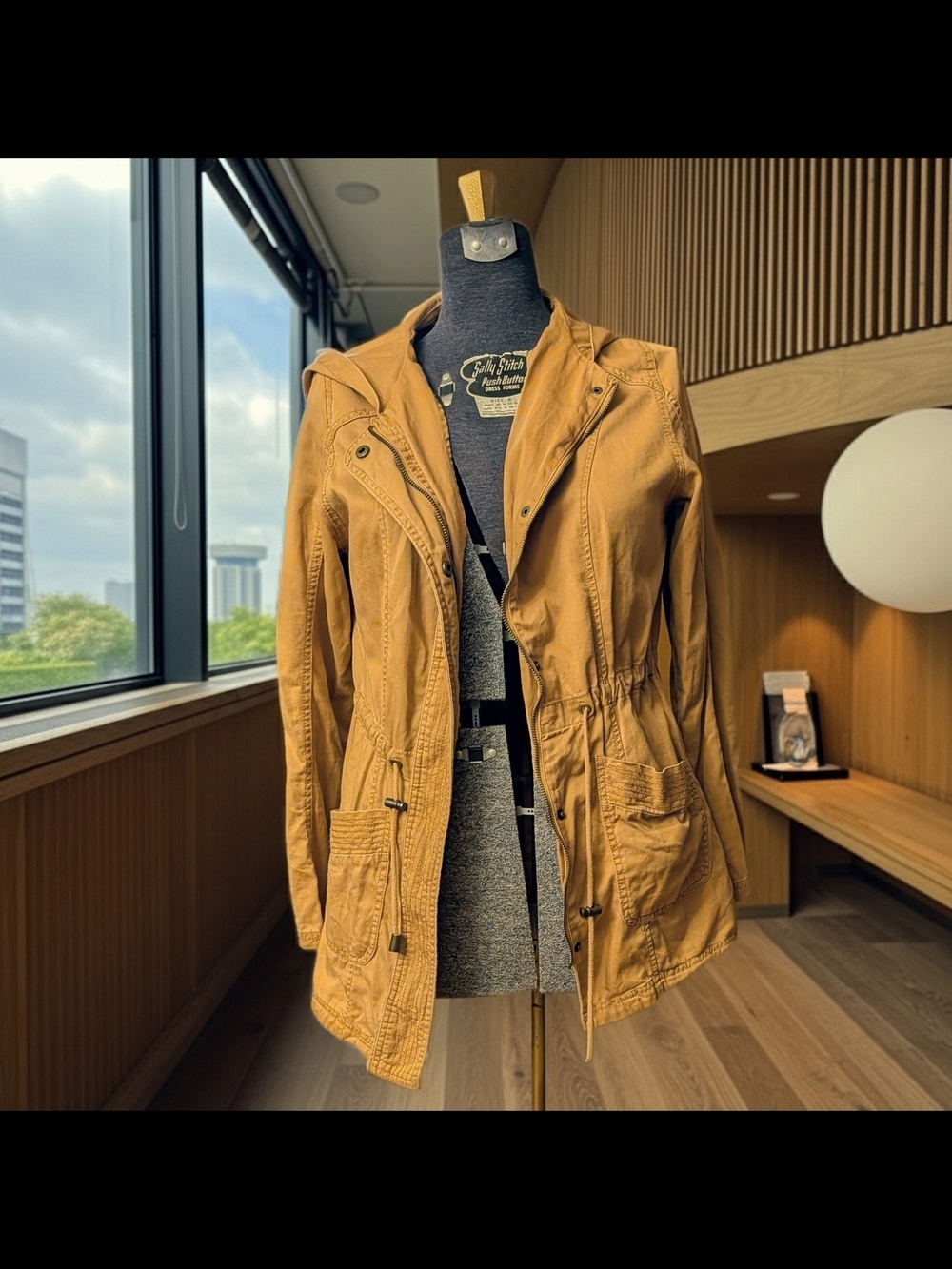 NWOT Mossimo Supply Co. 2015 Women’s Canvas Hooded Utility Jacket Camel Size L